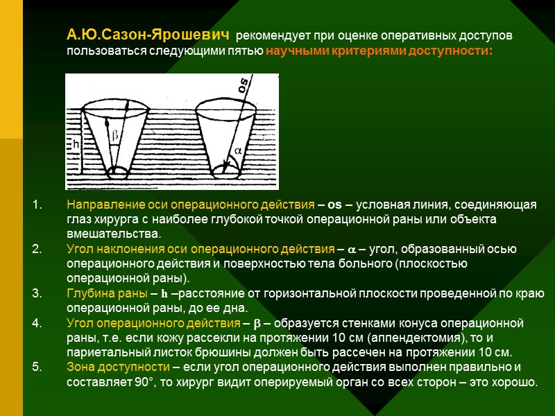 А.Ю.Сазон-Ярошевич рекомендует при оценке оперативных доступов пользоваться следующими пятью научными критериями доступности: А.Ю.Сазон-Ярошевич рекомендует при оценке оперативных доступов пользоваться следующими пятью научными критериями доступности: